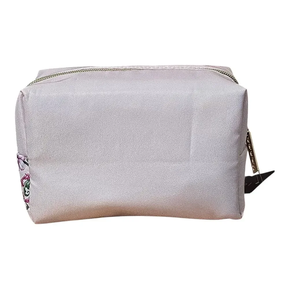 Tahari Pink Floral Medium Cosmetic Bag Makeup Travel Case Toiletry Pouch NWT